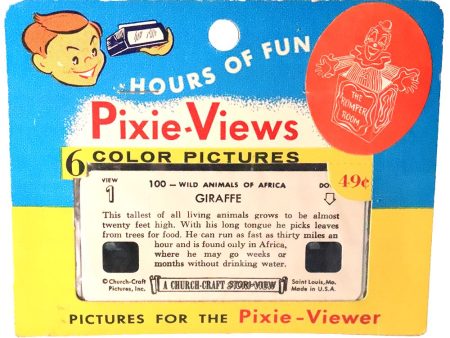 Pixie-Views - Wild Animals of Africa - 6 Kodachrome Color Cards - vintage For Cheap