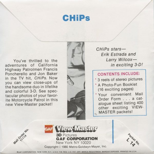 Chips - View-Master 3 Reel Packet - 1980 - vintage - L14-G6 For Sale