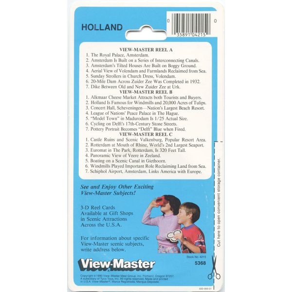 Holland - View-Master 3 Reel Set on Card - 1990 - NEW - 5368 Discount