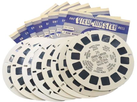 View-Master Grand Canyon Collection - 8 White Hand Lettered Reels - vintage Discount