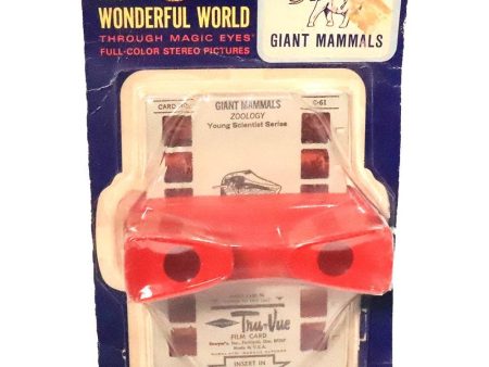 Giant Mammals - Zoology - Tru-Vue 3D Stereo Film Card with Viewer - factory sealed - vintage Fashion