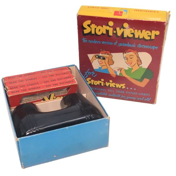 Stori-View Gift Set - 24 3D Cards and Viewer with Original Sleeves and Box - 1954 - vintage Online now