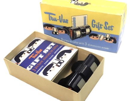 Tru-Vue Card Gift Set - 3 Cards and Tru-Vue Viewer with Original Sleeve and Box - vintage Online Sale