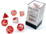 Chessex 7-Die Set Nebula Luminary: Red Silver Cheap