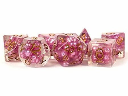 Chessex - 16mm Pearl Dice Set: Pink with Copper Numbers For Cheap