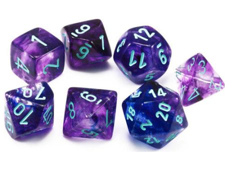 Chessex (27557): Polyhedral 7-Die Set: Nebula: Nocturnal Blue Luminary Supply