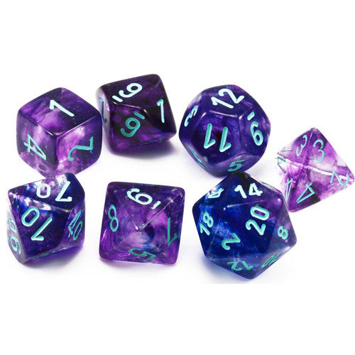 Chessex (27557): Polyhedral 7-Die Set: Nebula: Nocturnal Blue Luminary Supply