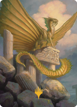 Ancient Gold Dragon Art Card (05) (Gold-Stamped Signature) [Commander Legends: Battle for Baldur s Gate Art Series] Sale