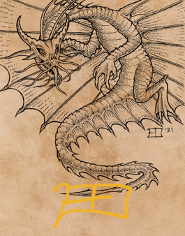 Ancient Gold Dragon Art Card (44) (Gold-Stamped Signature) [Commander Legends: Battle for Baldur s Gate Art Series] For Cheap